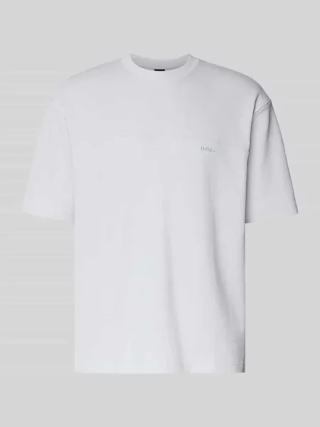T-shirt o kroju regular fit z mieszanki bawełny model ‘TE_HIVE’ Boss Orange