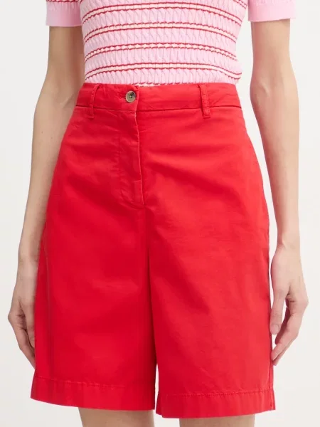Tommy Hilfiger chino kratke hlače ženske s pamukom crvena