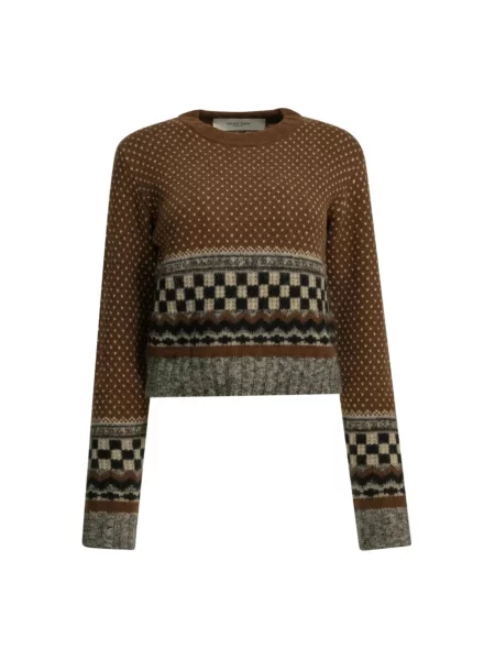 Dzianinowy sweter Golden Goose brązowy