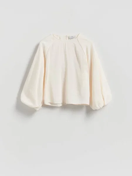 Reserved Блуза из модала кремовий 