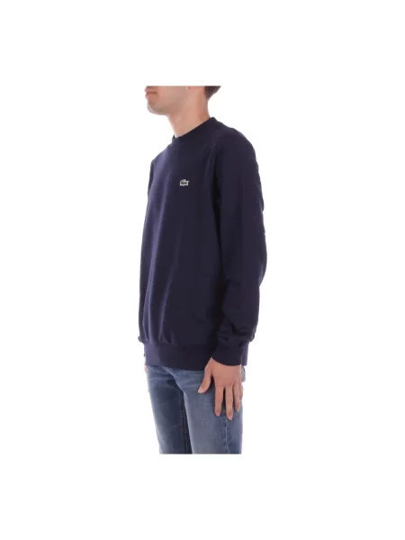 Dzianinowa bluza Lacoste z logo niebieska