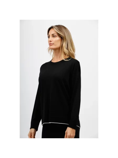 Sweter Alpha Studio z dekoltem w łódkę czarny