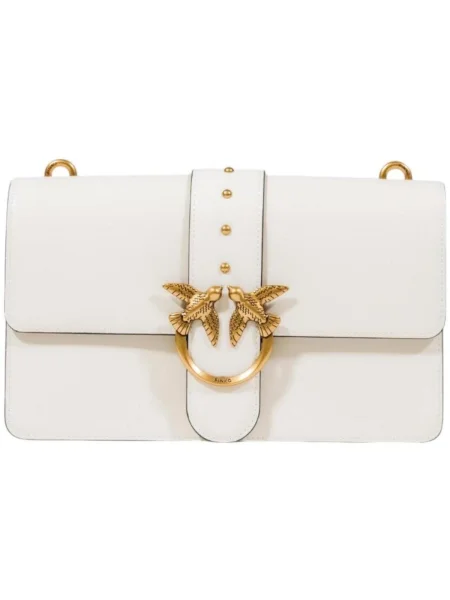 Pinko De piele geantă poștaș LOVE ONE CLASSIC CL bej