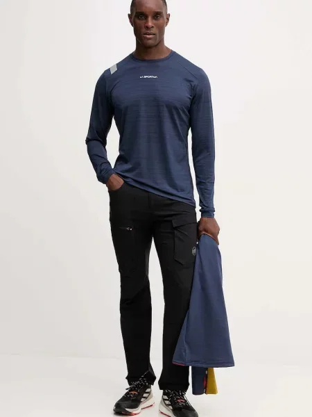 LA Sportiva longsleeve sportowy Tour z nadrukiem granatowy