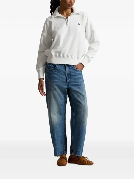Кожени чорапи Polo Ralph Lauren с отворена пета с пейсли десен бяло