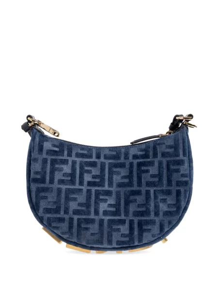 Mini torbica Fendi Fendigraphy s autogramom plava