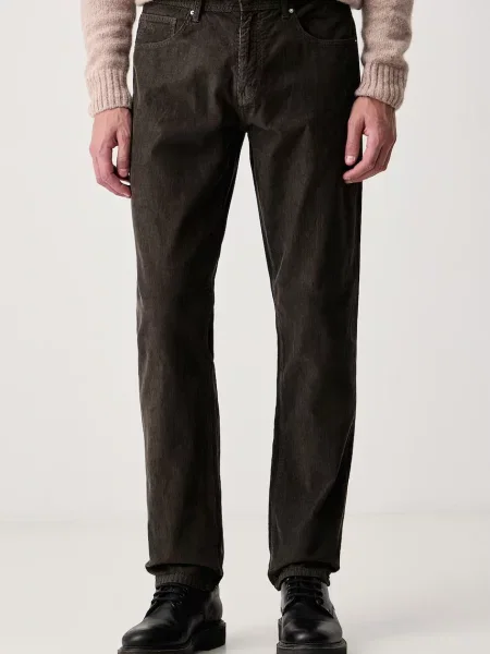 Armani Exchange spodnie straight sztruksowe zielone
