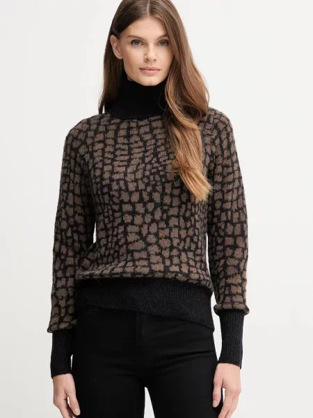 Joop! pulover din amestec de lână light cu guler maro