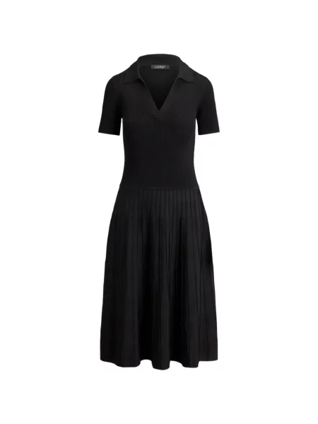 Scurt rochie midi Lauren Ralph Lauren tricotate negru