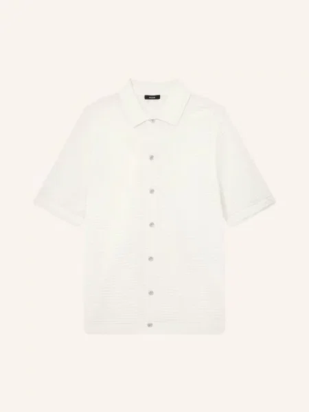 Reiss Pletená Košile Clifton Slim Fit bílá