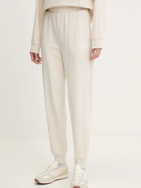 Puma pantaloni de trening Essential Logo alb