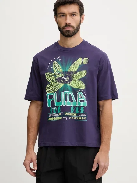 Tričko Puma GRAPHIC fialové