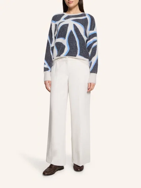 Betty&Co Sweter Z Dzianiny Z Wzorem grau szary
