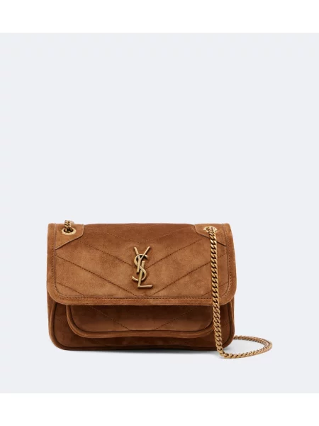 Geantă Saint Laurent din piele de căprioară maro