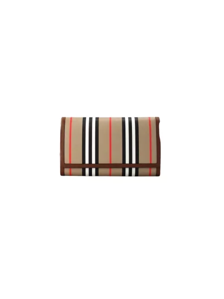 Portfel Burberry skórzany w kratę beżowy