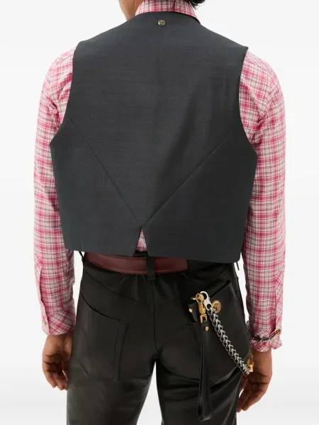 Вълнен елек Versace сиво