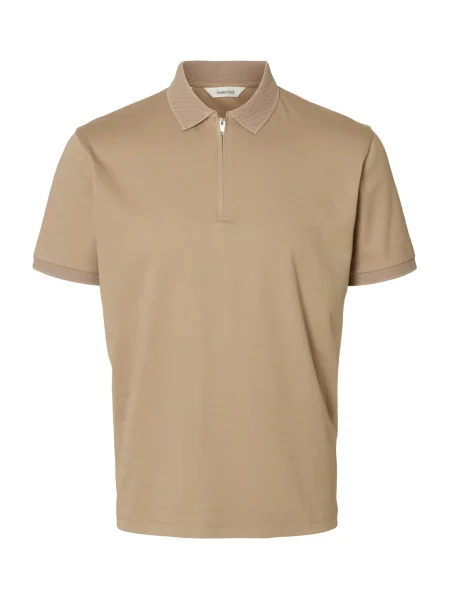 SELECTED Tricou SLHFAVE cappuccino maro