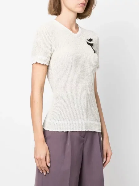 Květinový žebrovaný top Maison Margiela