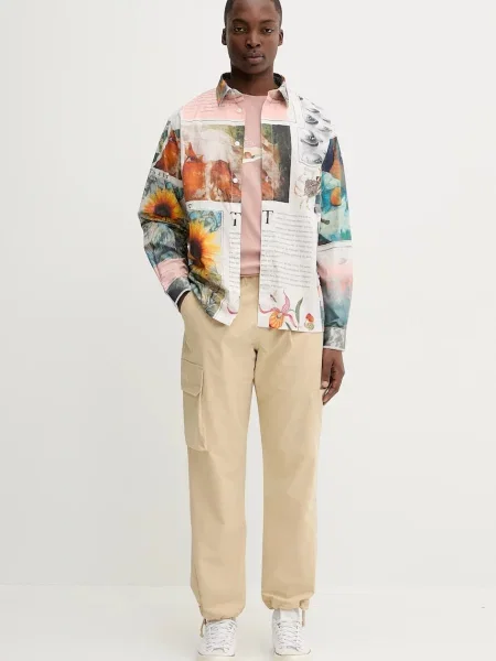 Сорочка Desigual PACO relaxed класичний комір бежевий