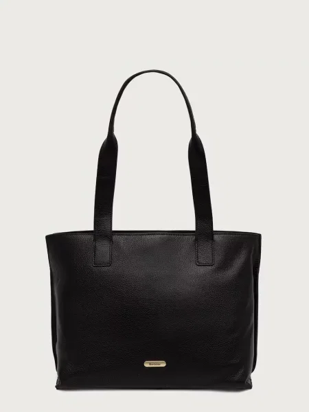 Barbour geantă shopper pentru femei din piele negru