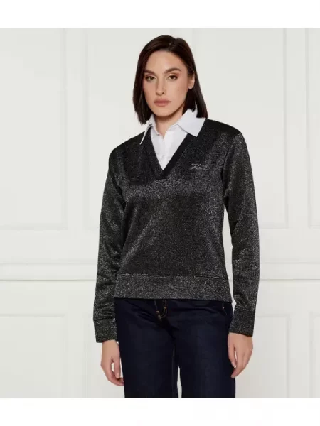 Karl Lagerfeld Hanorac lurex negru