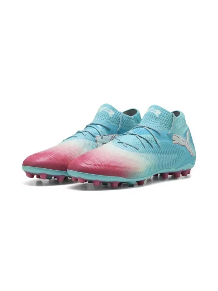 PUMA FUTURE 8 ULTIMATE RE-CHARGE MG Football Boots Unisex Buty Hero Niebieski/Biały/Sunset Różowy 39 białe