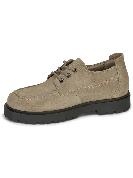 Birkenstock pantofi de piele întoarsă Highwood Moc Lace Low bej