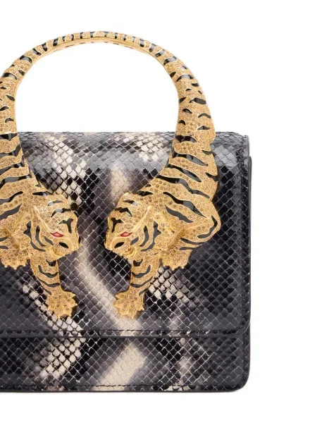 Τσάντα Roberto Cavalli με ρίγες τίγρη μαύρο