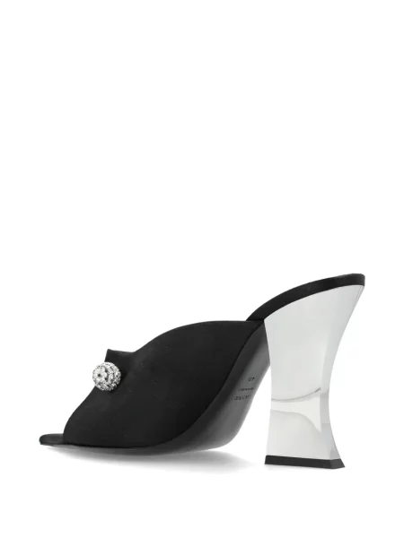 Papuci tip mules Lanvin din satin negru