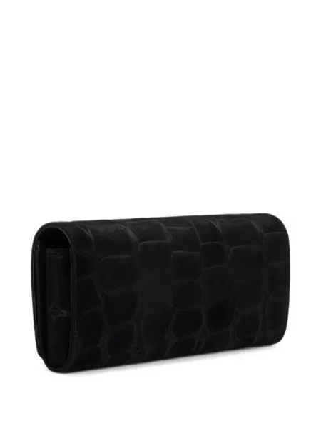 Geantă plic Le Silla din piele de căprioară negru