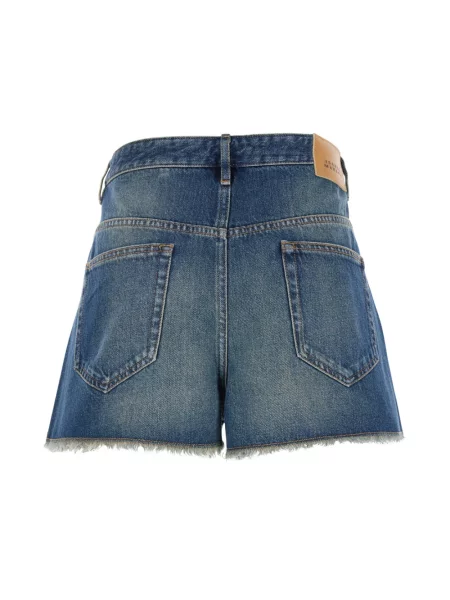 Szorty jeansowe Isabel Marant Etoile z frędzli niebieskie