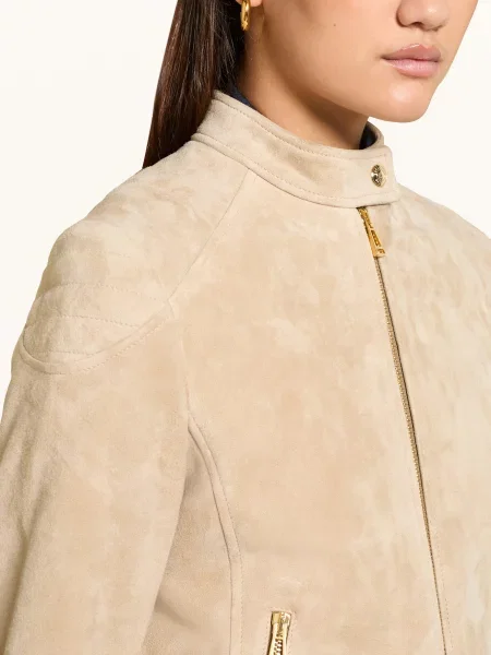 Belstaff Kožená Bunda Mollison béžová