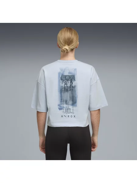 Skrócona koszulka oversize PUMA × HYROX Lifestyle Odzież XXS szary
