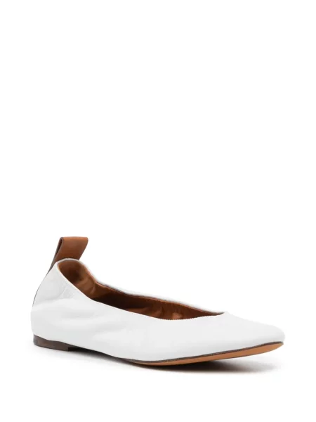 Balerini Lanvin din piele alb