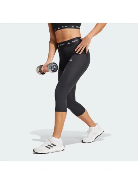 ADIDAS PERFORMANCE Pantaloni sport Capri negru alb
