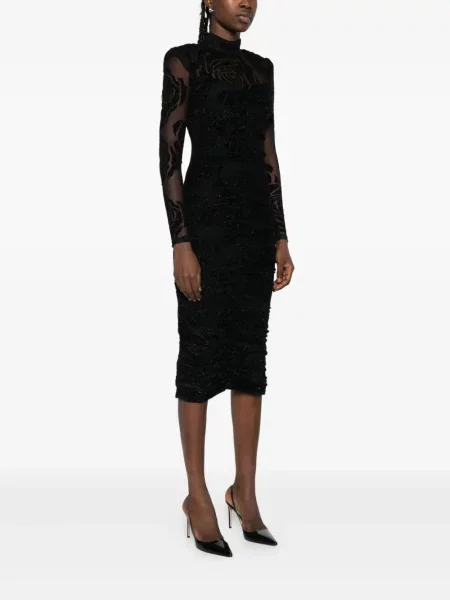 Rochie midi Nissa cu imagine negru