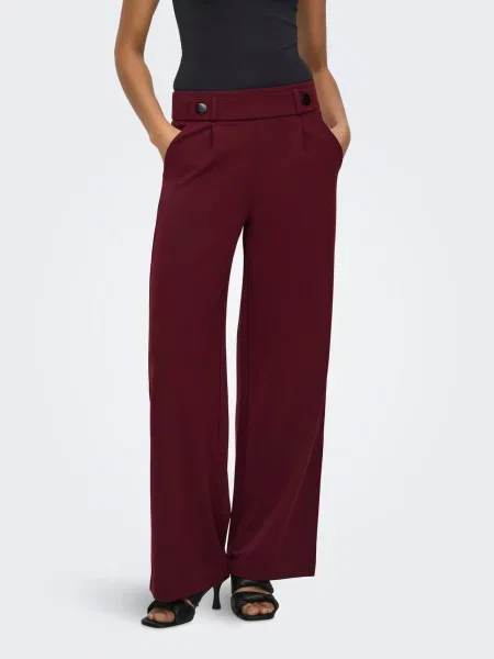 JDY Pantaloni Geggo bordeaux roșu