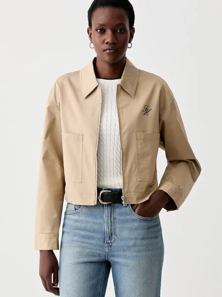 Tommy Hilfiger geacă de tranziție pentru femei din cu bej