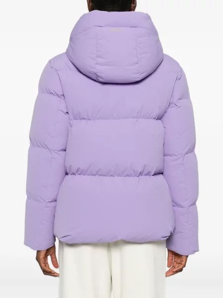 Geacă cu puf Woolrich cu glugă violet