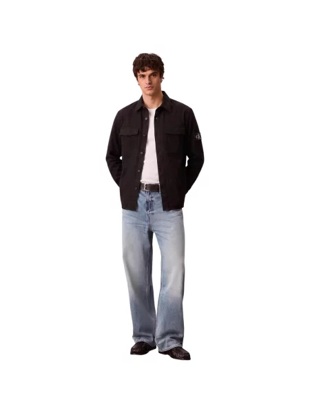 Džínsová košeľa Calvin Klein Jeans čierna