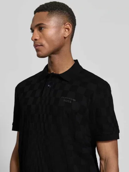 Koszulka polo z czystej bawełny model JACQ' Boss Green czarna