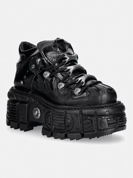New Rock ITALI NEGRO CHAROL TANK NEGRO sneakers pentru femei din piele negru