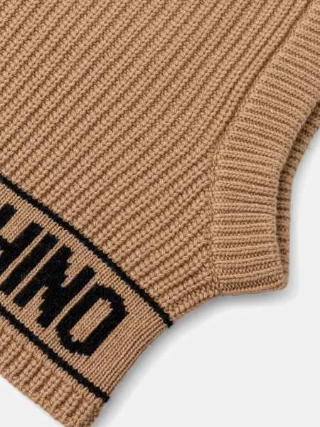 Gyapjú kapucnis sapka Moschino barna