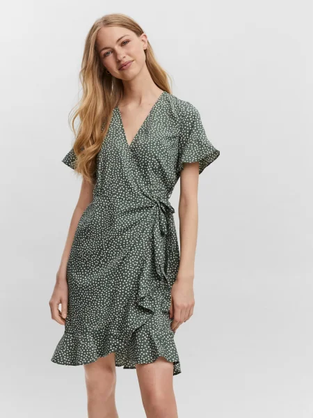 VERO MODA Rochie VMHenna verde închis alb