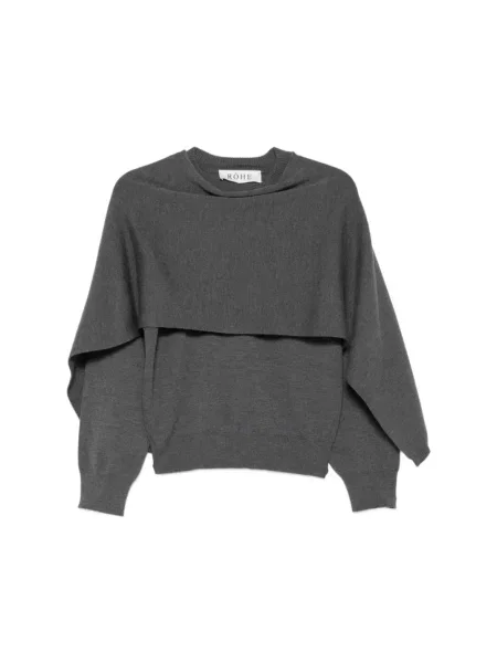 Sweter Róhe wełniany szary