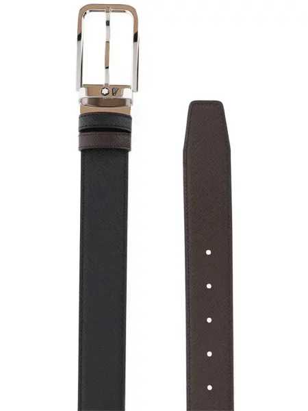 Cu centură reversibil curea Montblanc din piele negru