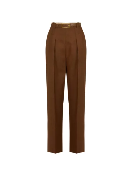Pantaloni Elisabetta Franchi de lână maro