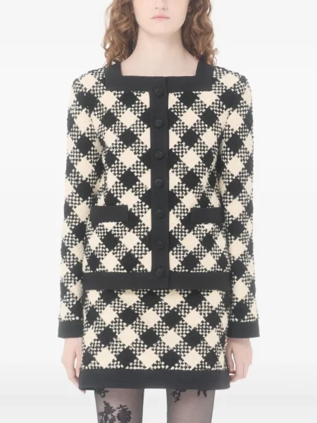 Μπλέιζερ Valentino Garavani tweed μαύρο