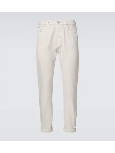 Straight fit džíny Brunello Cucinelli s vysokým pasem šedé