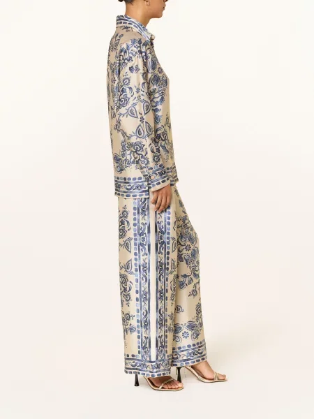 Liu Jo Spodnie Marlene Z Satyny beige beżowe